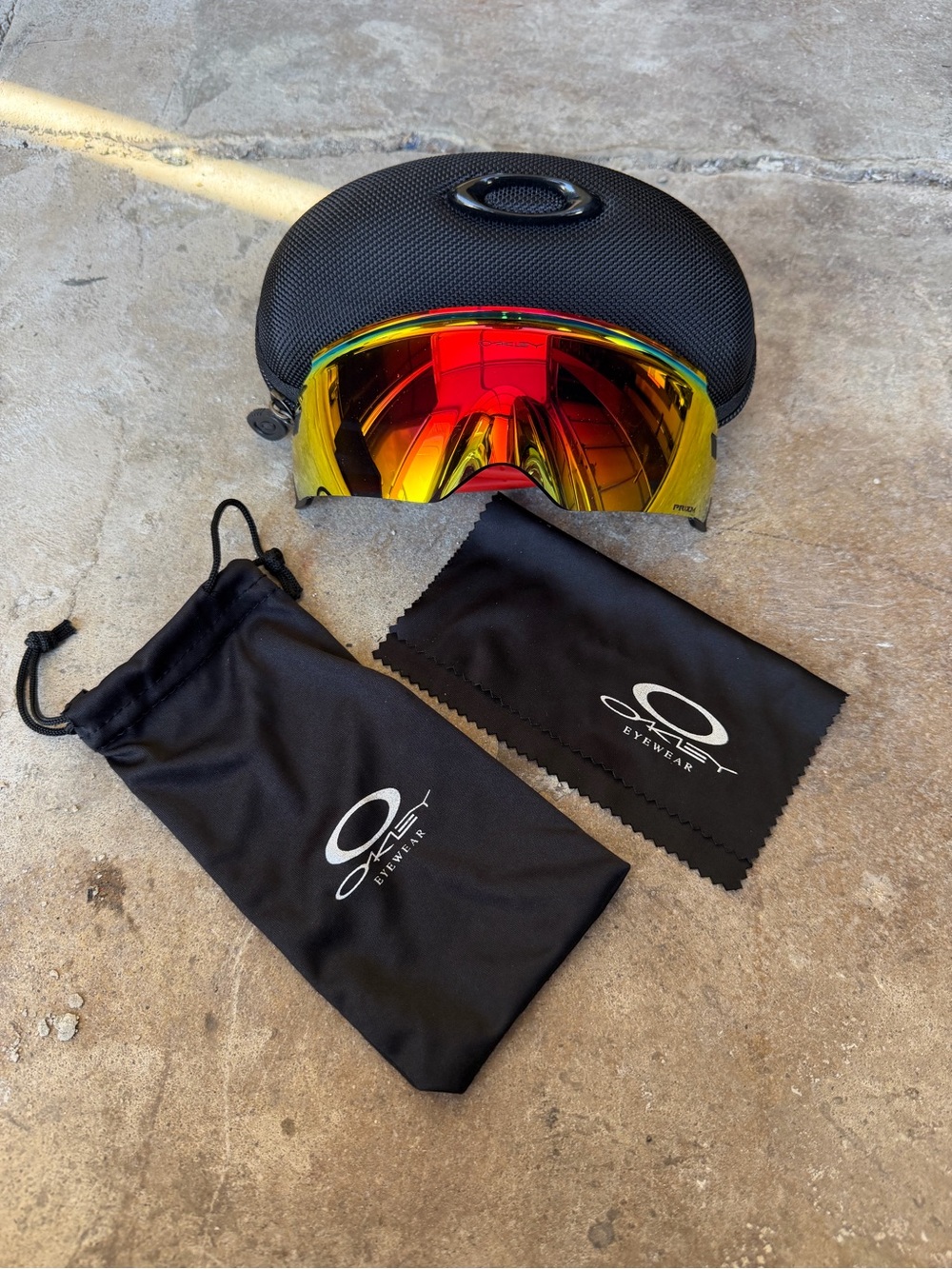 Oakley Kato Sunglasses Red Fire Iridium Prizm Polarized Lens Red Frame